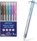 Twist Gel Ink Pens: Multicolor Medium Point 0.7mm 6ct Low Center of Gravity Rotatable Pen No Smear Silent Click Space Up Gel Galaxy